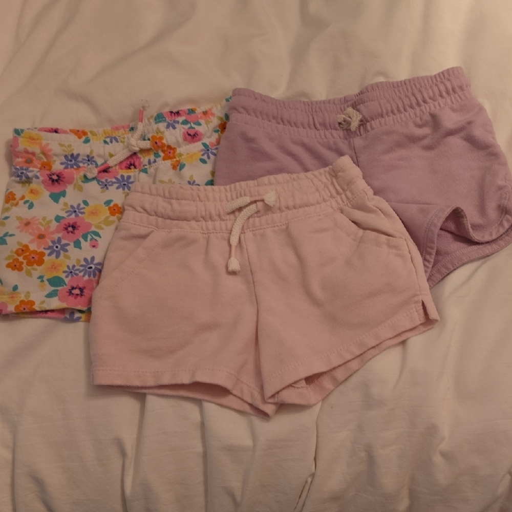 Cat & Jack Kids Shorts Set - Floral,Light Pink, And Purple